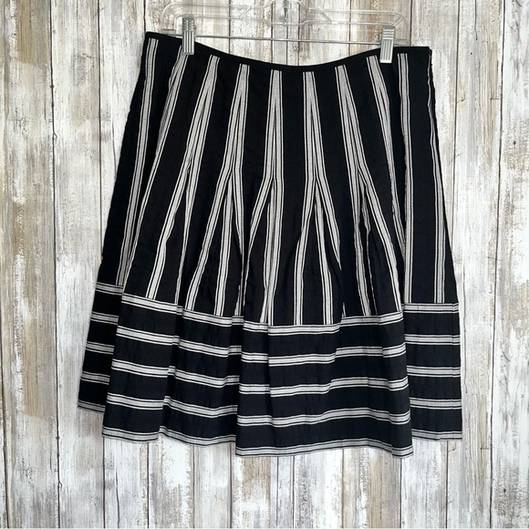 Talbots Dresses & Skirts - Talbots Black & White Mixed Stripe Midi Skirt